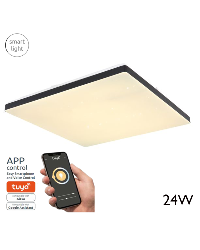 Plafón 49,5cm LED de acrílico y metal 24W REGULABLE