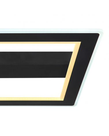 Plafón LED techo 45cm de metal y acrílico acabado negro y opal 30W 3000K