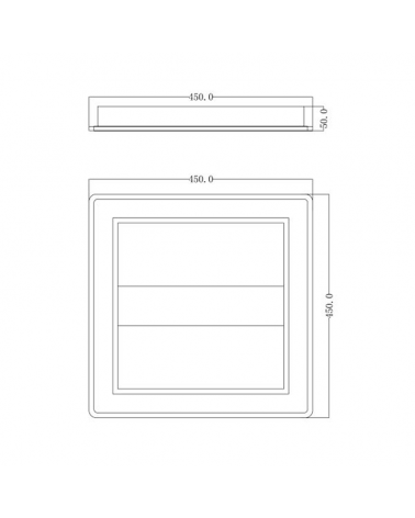 Plafón LED techo 45cm de metal y acrílico acabado negro y opal 30W 3000K
