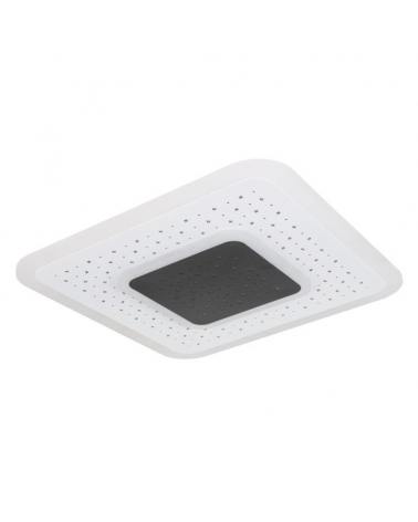 LED ceiling lamp 46cm square metal and acrylic, white and opal finish CCT 47W Dimmable