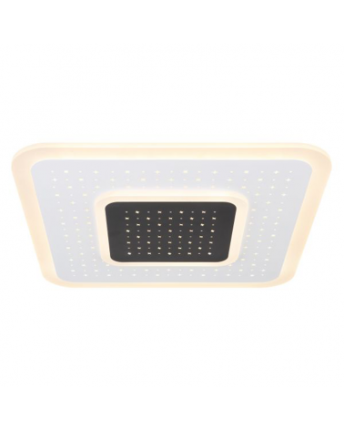 LED ceiling lamp 46cm square metal and acrylic, white and opal finish CCT 47W Dimmable
