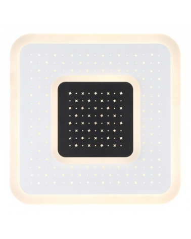 LED ceiling lamp 46cm square metal and acrylic, white and opal finish CCT 47W Dimmable