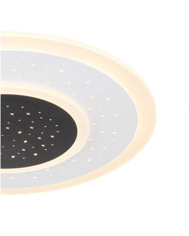 LED ceiling lamp 46cm round made of metal and acrylic, white and opal finish CCT 44W Dimable
