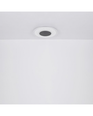 Plafón LED techo 46cm redondo de metal y acrílico acabado blanco y opal CCT 44W Regulable