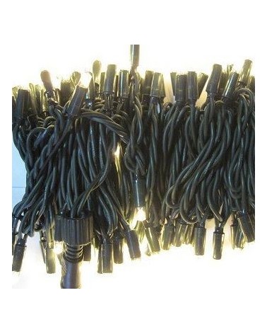 Connectable string light 12m and 180 cool white LEDs, clear capsule, white or green cable, splice IP65, for outdoor use