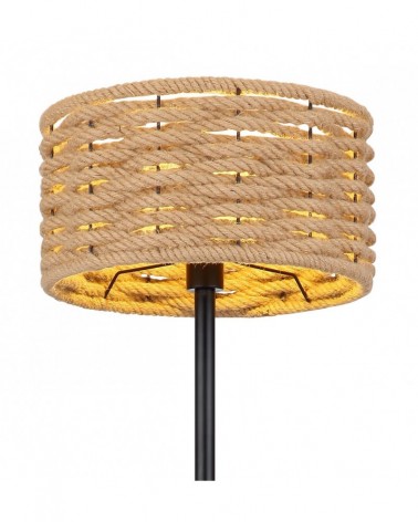 Rustic floor lamp with shade 40cm hemp rope E27 40W 147cm high