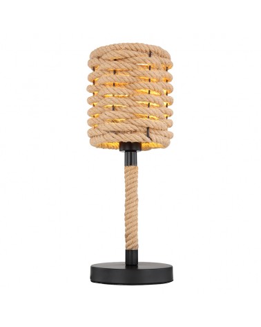 Lámpara de mesa rústica con pantalla 16,5cm cuerda de cáñamo E2740W 147cm de altura
