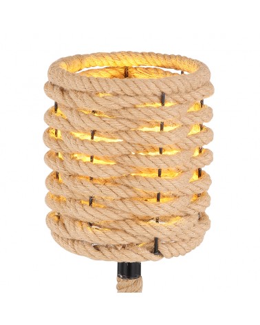 Rustic table lamp with shade 16.5cm hemp rope E2740W 147cm high