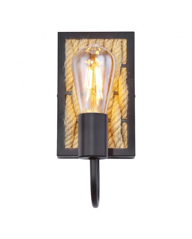 Rustic wall lamp with lamp holder and black frame E27 60W