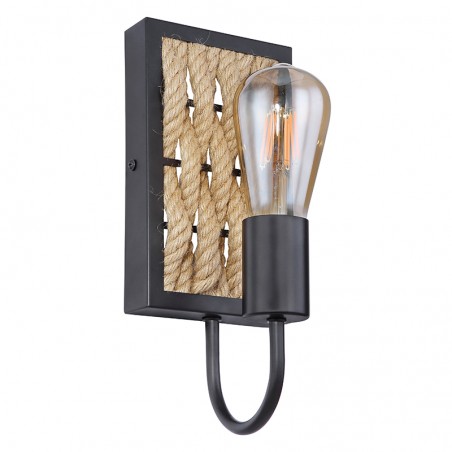 Rustic wall lamp with lamp holder and black frame E27 60W
