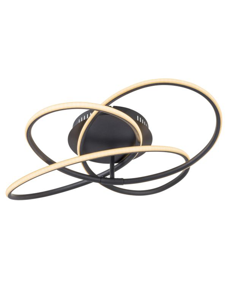 Plafón LED techo 60cm de metal y plástico acabado blanco, opal y negro 30W 3000K