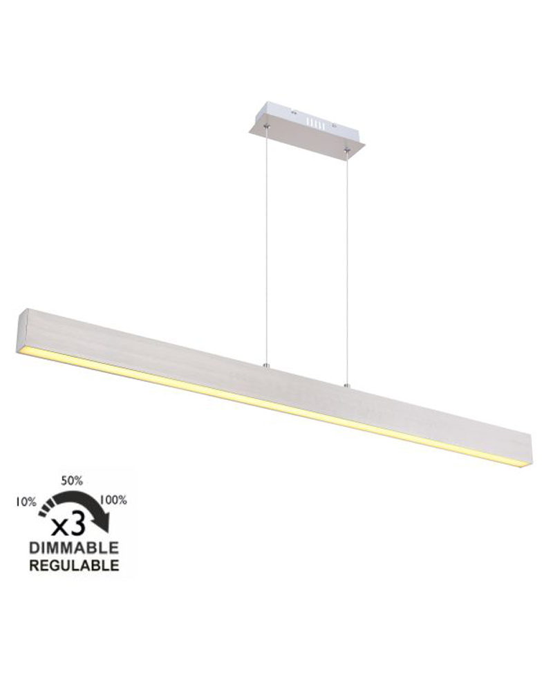 Lámpara de techo LED de metal 40W 121cm blanco REGULABLE