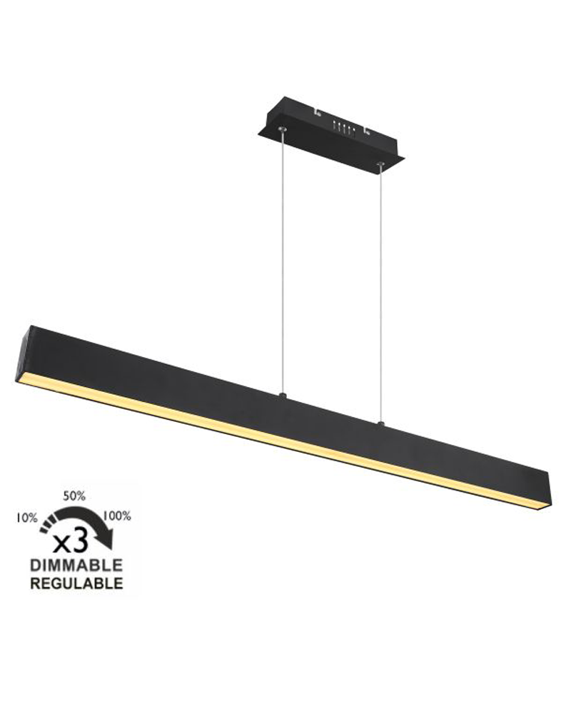 LED ceiling lamp metal 40W 121cm black DIMMABLE