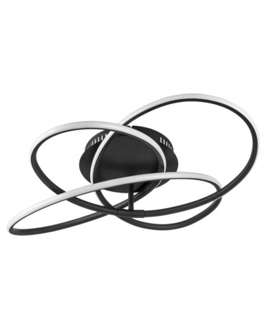 Plafón LED techo 60cm de metal y plástico acabado blanco, opal y negro 30W 3000K