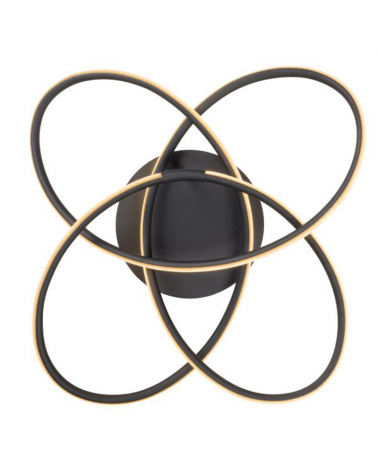 Plafón LED techo 60cm de metal y plástico acabado blanco, opal y negro 30W 3000K