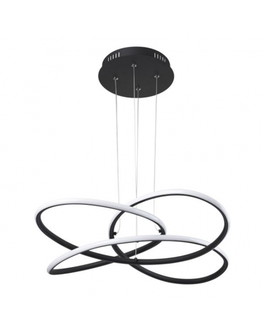 Lámpara de techo LED 60cm de plástico y metal acabado opal, blanco y negro 30W