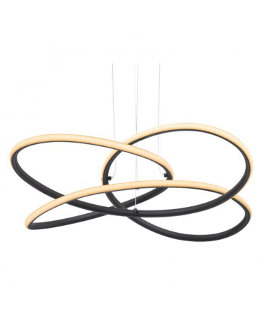 LED Ceiling lamp 60cm in plastic and metal, opal finish, black and white 30W