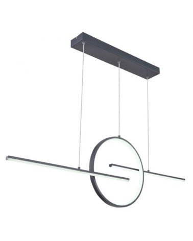 Lámpara de techo LED de metal y acrílico CCT 50W 124cm Regulable