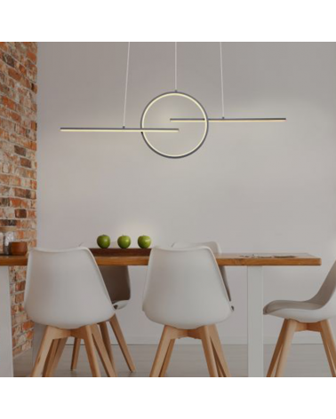 Lámpara de techo LED de metal y acrílico CCT 50W 124cm Regulable