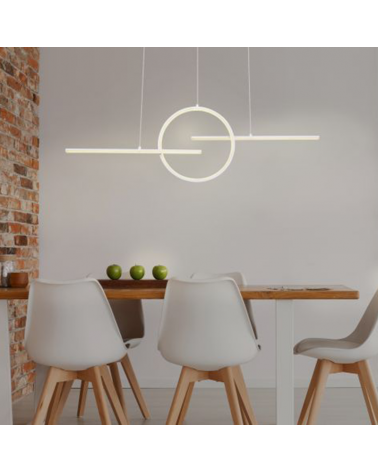 Lámpara de techo LED de metal y acrílico CCT 50W 124cm Regulable