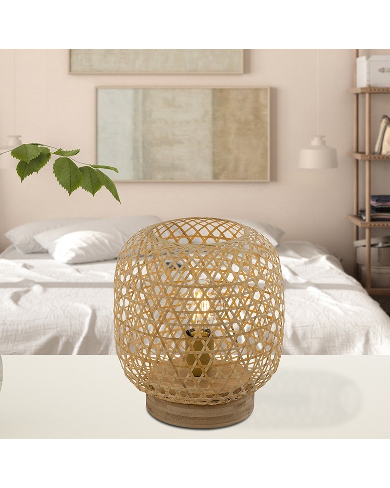 Boho braided bamboo table lamp ø23cm x 27cm E27 60W