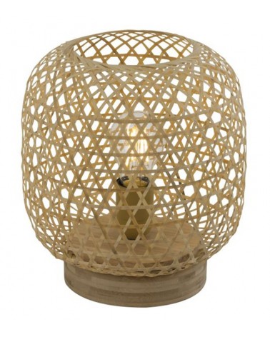Lámpara de mesa boho de trenzado bambú ø23cm x 27cm E27 60W