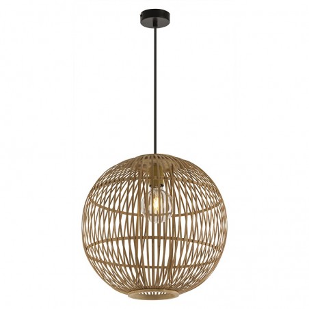 Lámpara colgante boho esfera jaula bambú ø40cm E27 60W