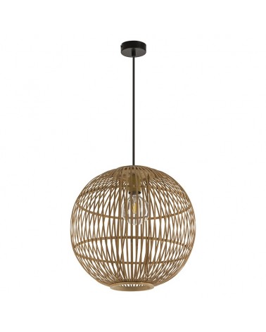 Lámpara colgante boho esfera jaula bambú ø40cm E27 60W