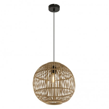 Hanging lamp boho sphere cage bamboo ø30cm E27 60W