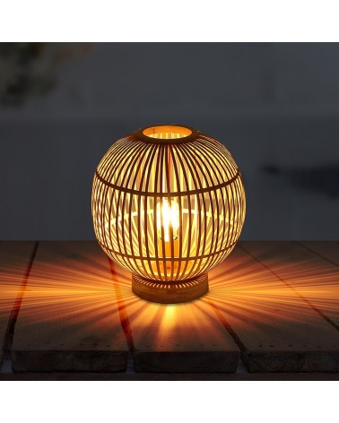 Table lamp boho bamboo cage ø30cm E27 60W