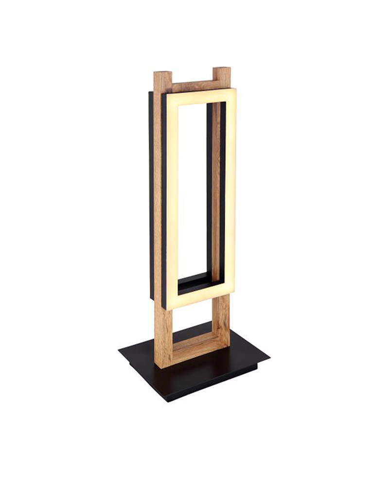 Lámpara de mesa LED 50cm de metal, plástico y madera 20W 3000K