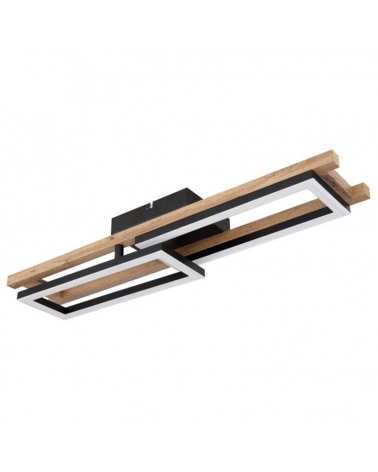 LED ceiling lamp 69cm LED 20W made of metal, plastic and wood 3000K