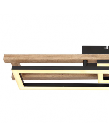 LED ceiling lamp 69cm LED 20W made of metal, plastic and wood 3000K