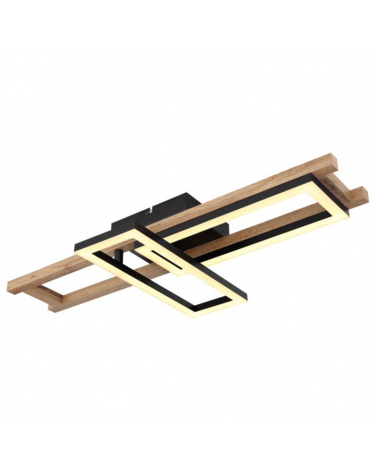 LED ceiling lamp 69cm LED 20W made of metal, plastic and wood 3000K