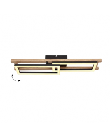 LED ceiling lamp 69cm LED 20W made of metal, plastic and wood 3000K