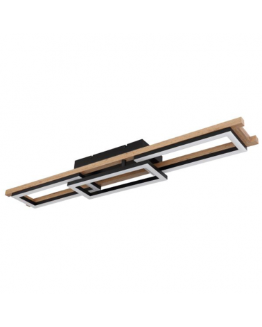 LED ceiling lamp 100cm LED 30W CCT made of metal, plastic and wood Dimmable