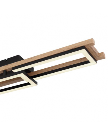 LED ceiling lamp 100cm LED 30W CCT made of metal, plastic and wood Dimmable