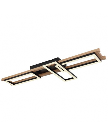 LED ceiling lamp 100cm LED 30W CCT made of metal, plastic and wood Dimmable