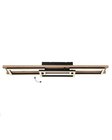 LED ceiling lamp 100cm LED 30W CCT made of metal, plastic and wood Dimmable