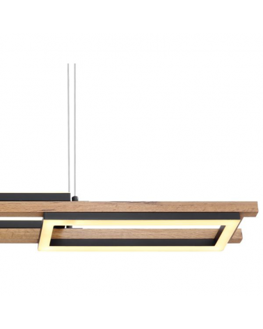 Lámpara de techo LED 100cm de metal, plástico y madera 30W 3000K