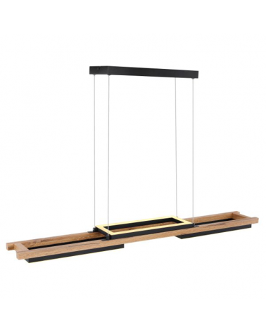 Lámpara de techo LED 100cm de metal, plástico y madera 30W 3000K