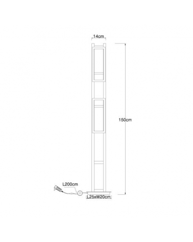 Lámpara de pie LED 150cm de metal, plástico y madera 30W 3000K