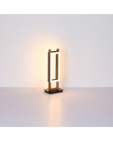 Lámpara de mesa LED 50cm de metal, plástico y madera 20W 3000K