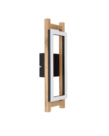 Aplique de pared LED 45cm de metal, plástico y madera 10W 3000K