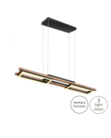 LED ceiling lamp 100cm made of metal, plastic and wood 30W 3000K