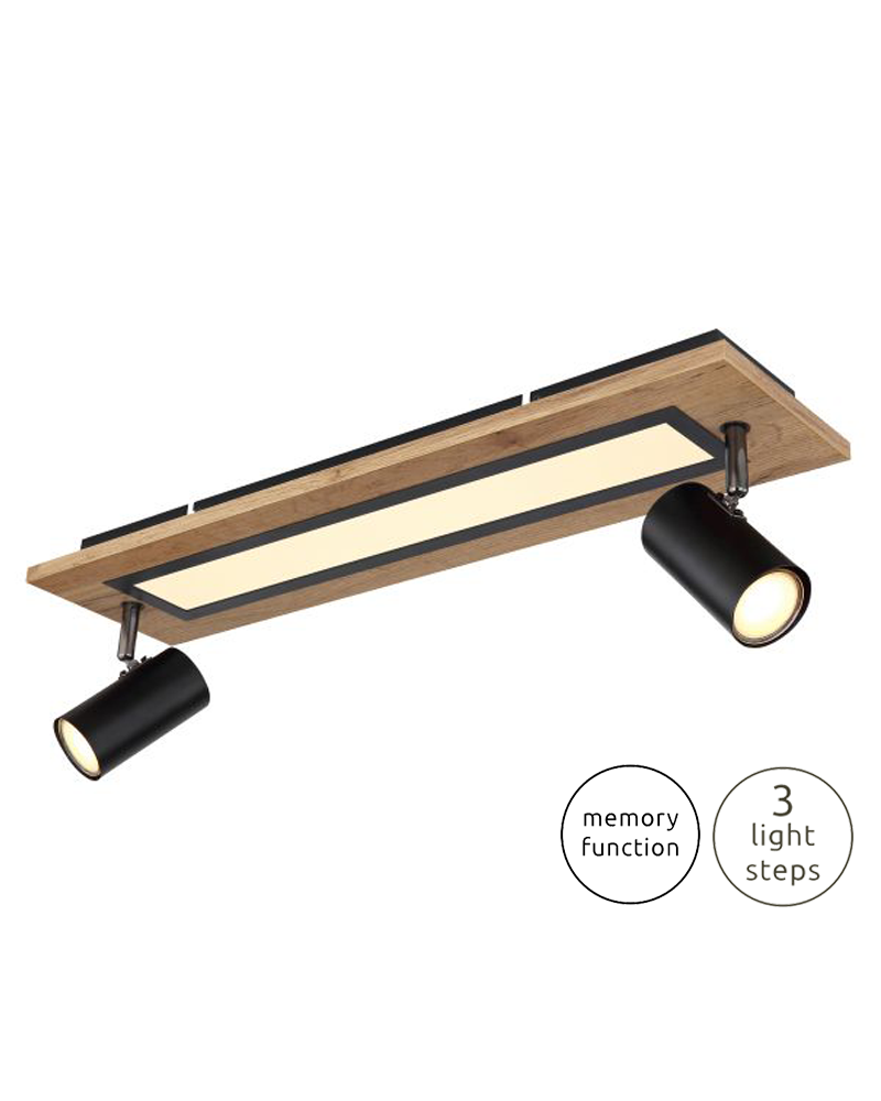 Ceiling lamp 60cm LED 18W 3000K with two 2xGU10 10W spotlights made of