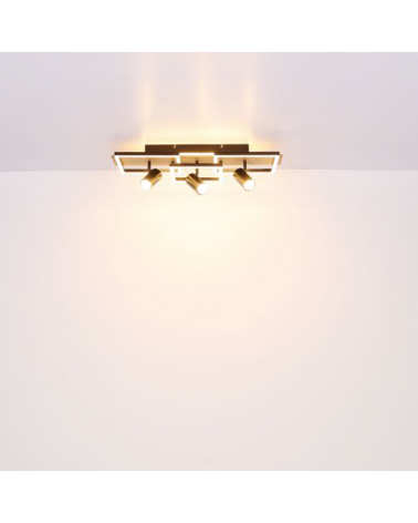 Ceiling lamp 32cm LED 24W 3000K with a GU10 5W metal, plastic and wood spotlight