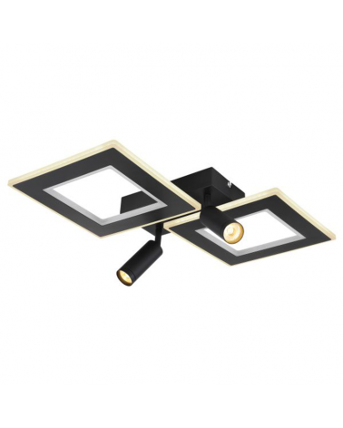 Ceiling lamp 54cm LED 40W DIMMABLE CCT y RGB and RGB 9W with two GU10 metal and acrylic spotlights