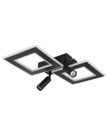 Plafón techo 54cm LED 40W REGULABLE CCT y RGB 9W con dos focos GU10 de metal y acrílico