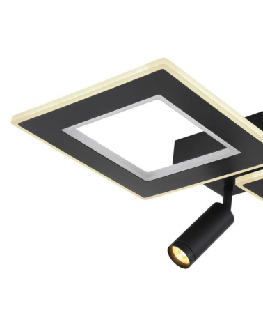 Plafón techo 54cm LED 40W REGULABLE CCT y RGB 9W con dos focos GU10 de metal y acrílico